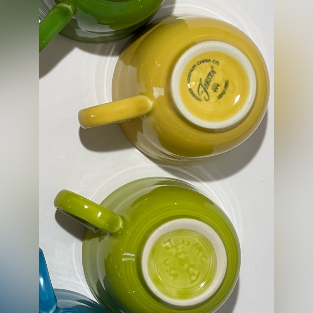 Fiesta Colorful Teacup Mini Coffee Mugs Set of 8.  Bright colors and super cute. - Picture 8 of 14